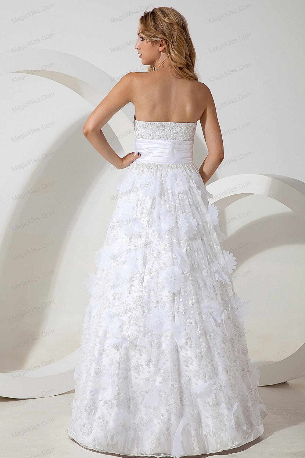 wholesale white column sweetheart floor-length special fabric beading beading prom / evening dress