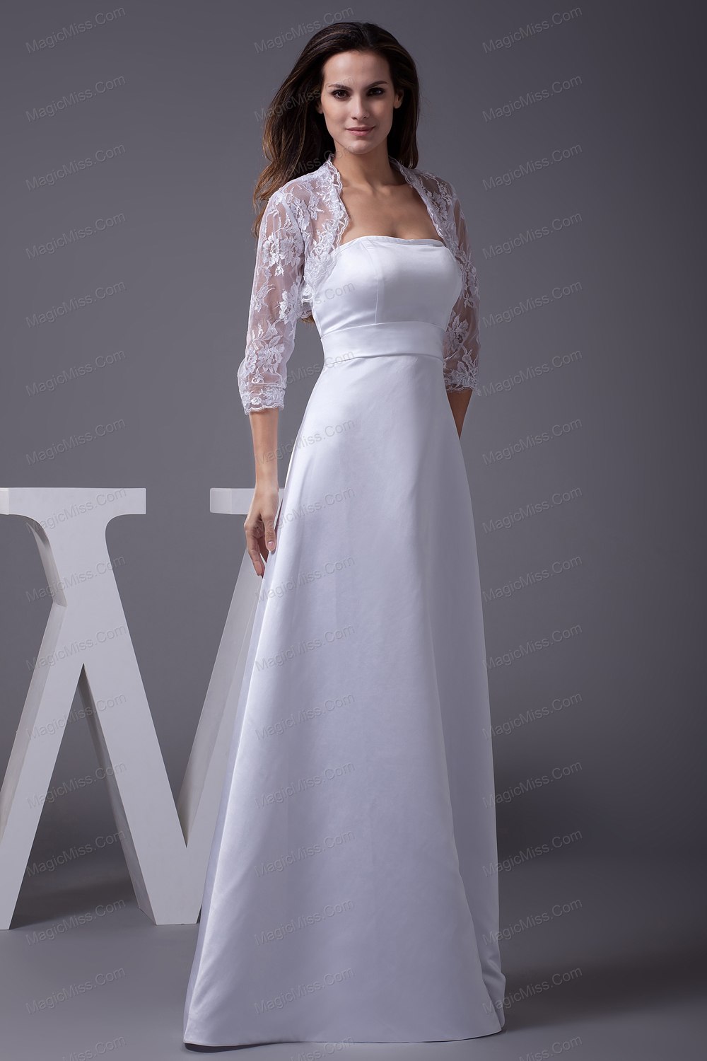wholesale strapless a-line floor-length wedding dress