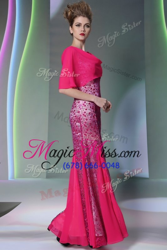 wholesale top selling mermaid red tulle zipper scoop sleeveless floor length prom dresses beading