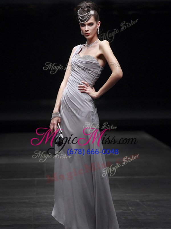 wholesale high quality floor length silver dress like a star sweetheart sleeveless side zipper