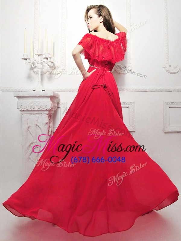 wholesale red prom dress sweetheart sleeveless sweep train zipper