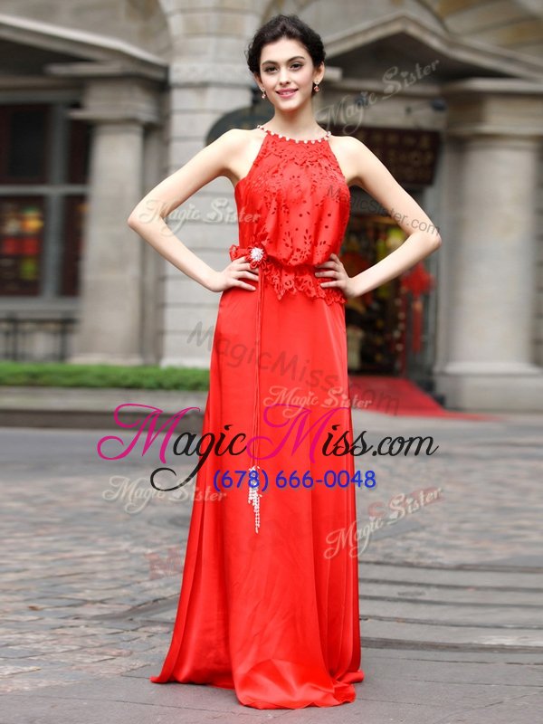 wholesale clearance scoop sleeveless beading and appliques zipper prom gown