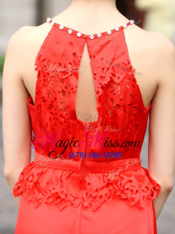 wholesale clearance scoop sleeveless beading and appliques zipper prom gown