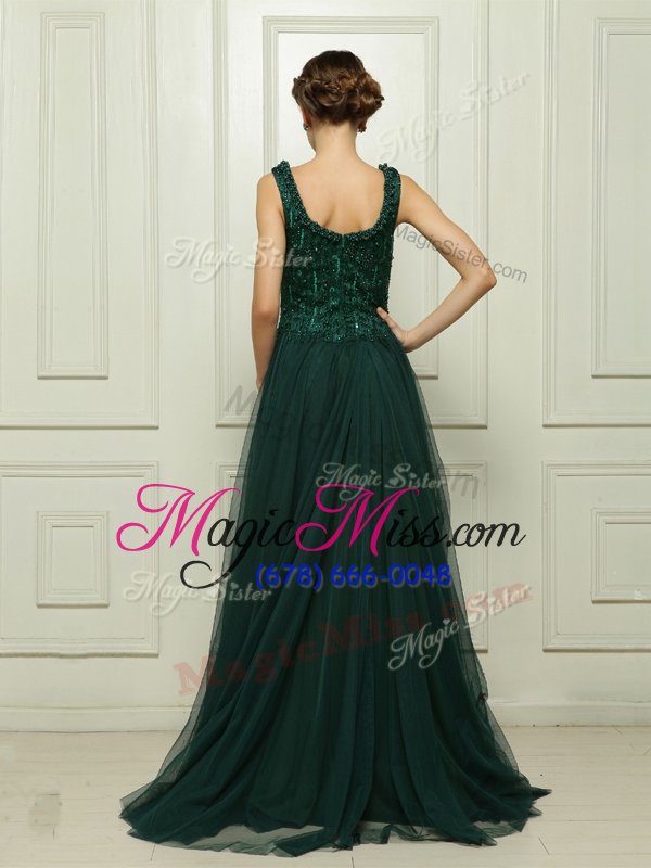 wholesale on sale with train zipper mother of the bride dress dark green and in for prom and party with beading sweep train