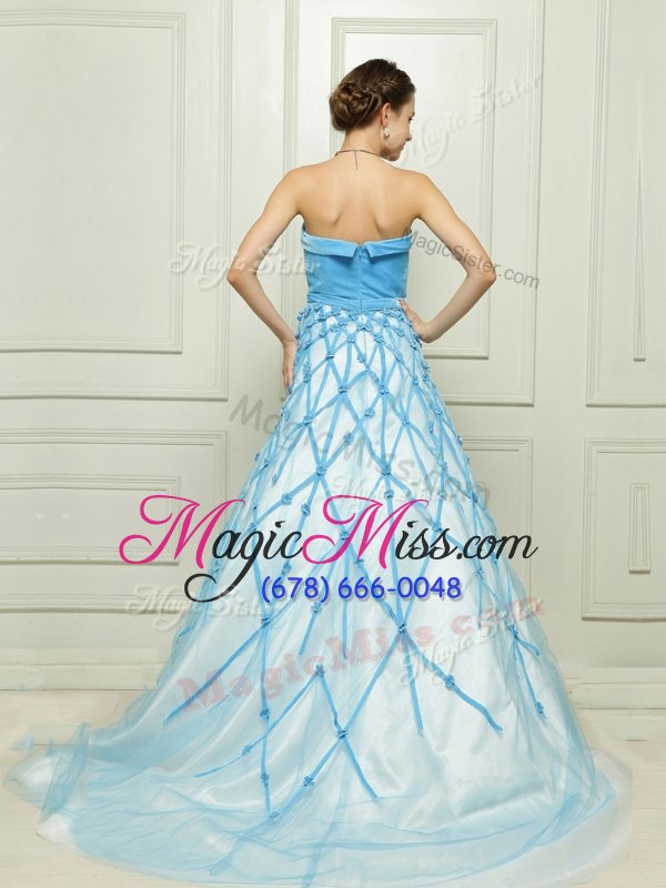 wholesale perfect strapless sleeveless tulle pageant dress for teens appliques zipper