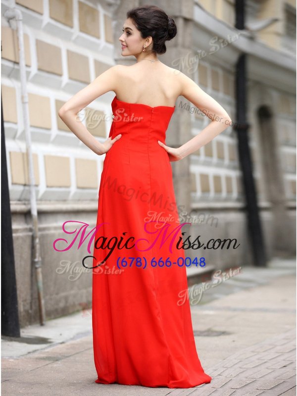 wholesale shining chiffon sleeveless floor length prom gown and beading and ruching