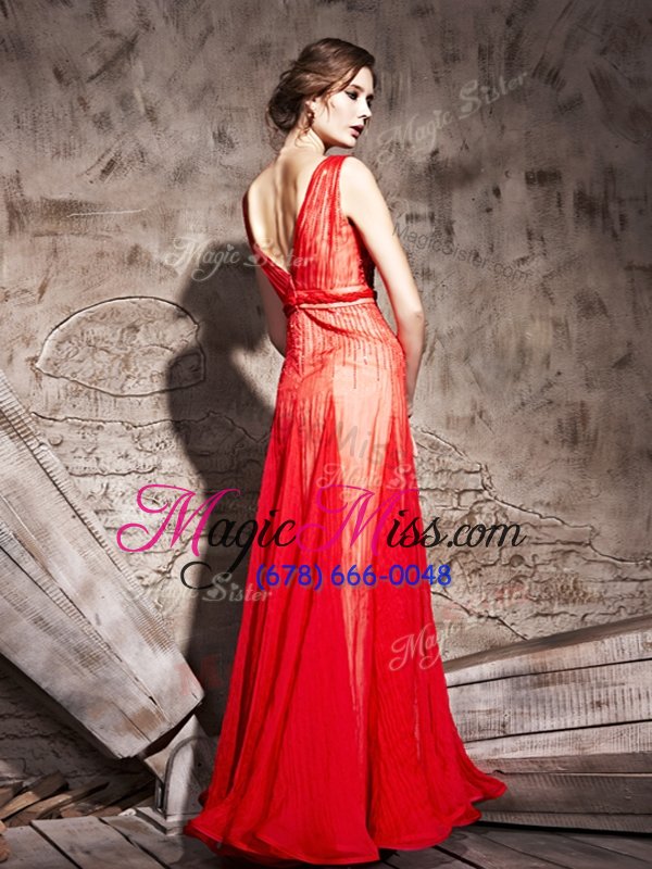 wholesale deluxe floor length red pageant dress wholesale straps sleeveless zipper