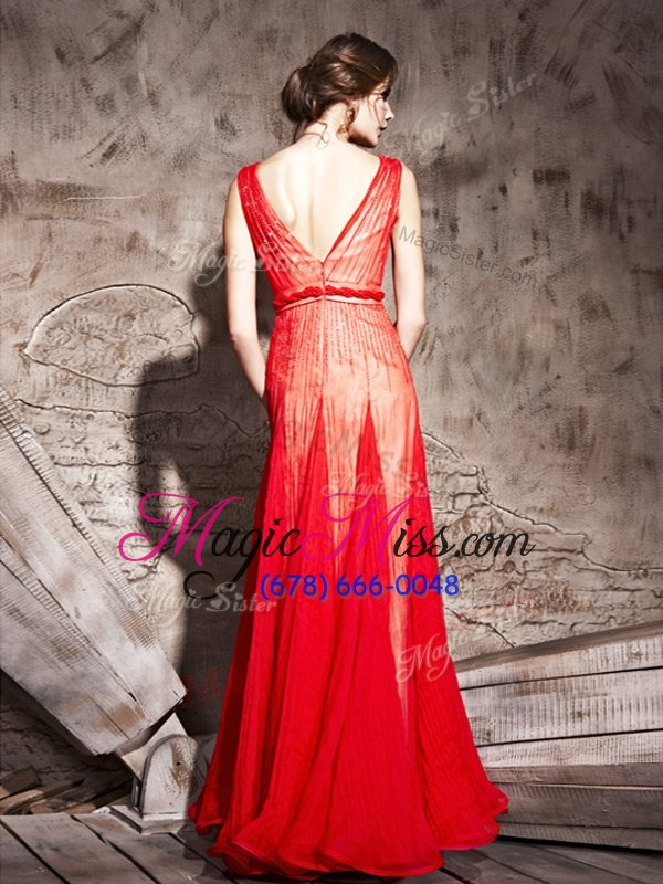 wholesale deluxe floor length red pageant dress wholesale straps sleeveless zipper