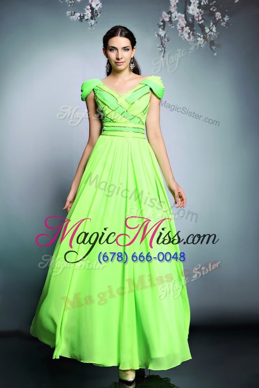 wholesale cute short sleeves pattern backless prom party dress