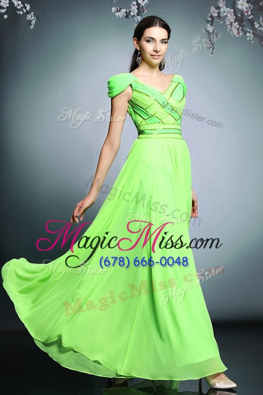 wholesale cute short sleeves pattern backless prom party dress