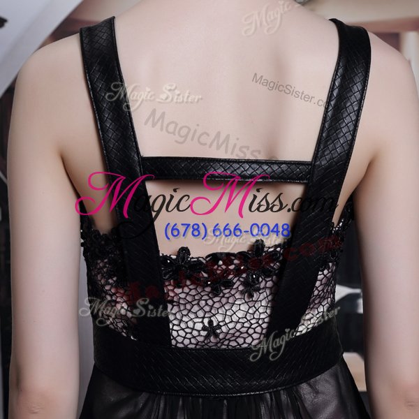 wholesale elegant floor length black prom dress straps sleeveless criss cross