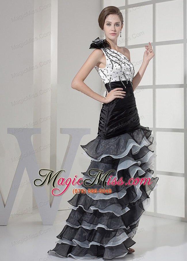 wholesale one shoulder and beading for high-low prom dress