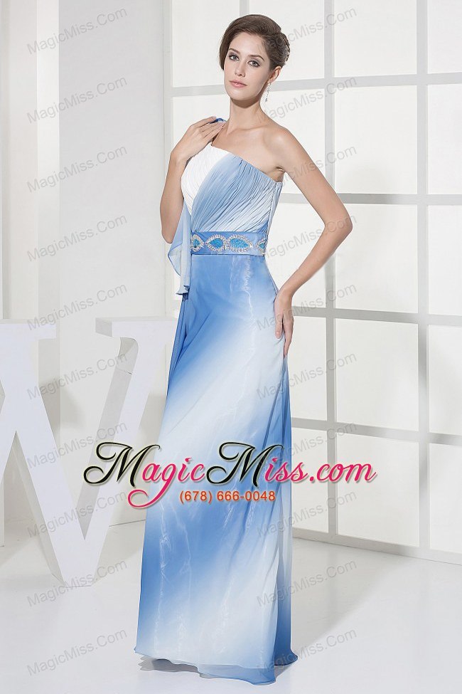 wholesale one shoulder for ombre color prom dress with ruch