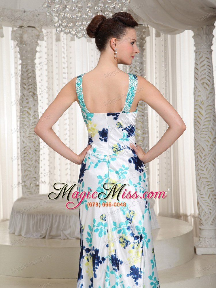 wholesale colorful beaded embellishment long v-neck column prom dresses for formal evening