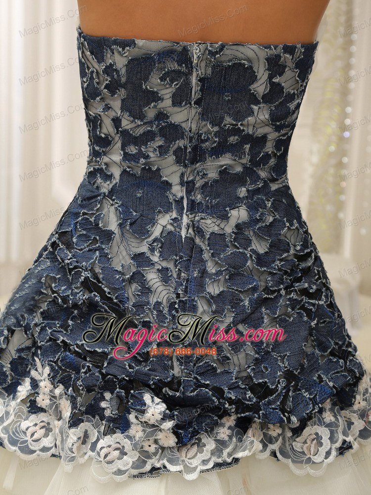 wholesale tulle custom made appliques decorate waist for knee-length prom / cocktail dress