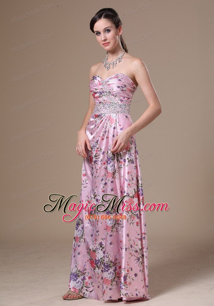 wholesale print beading column floor-length sweetheart 2013 prom dress