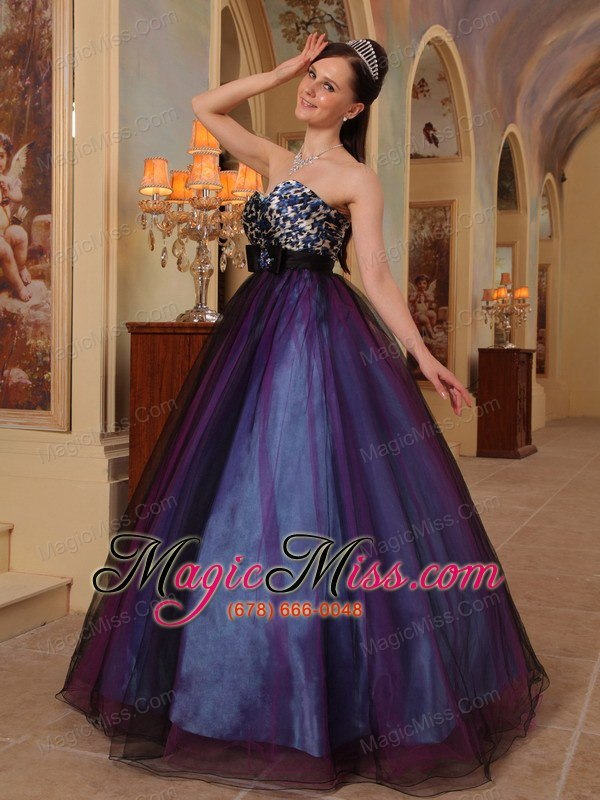 wholesale purple a-line sweetheart floor-length organza beading prom / pageant dress