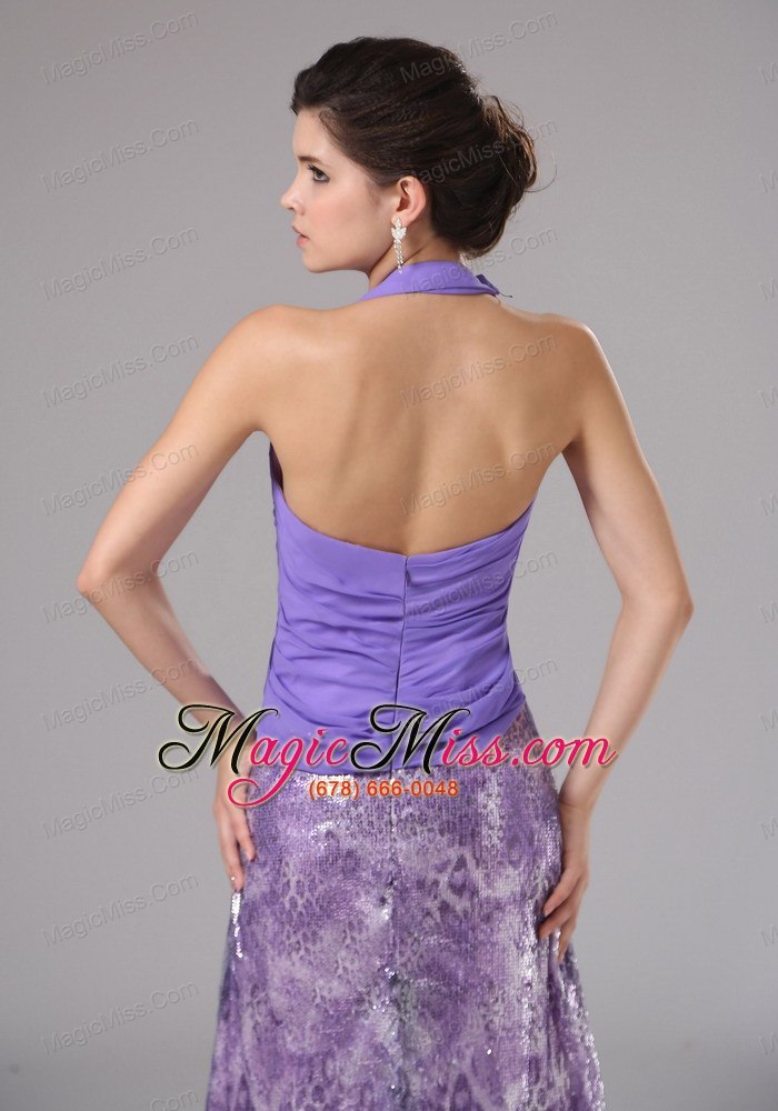 wholesale purrple custom made halter ruched bodice for rrom dress