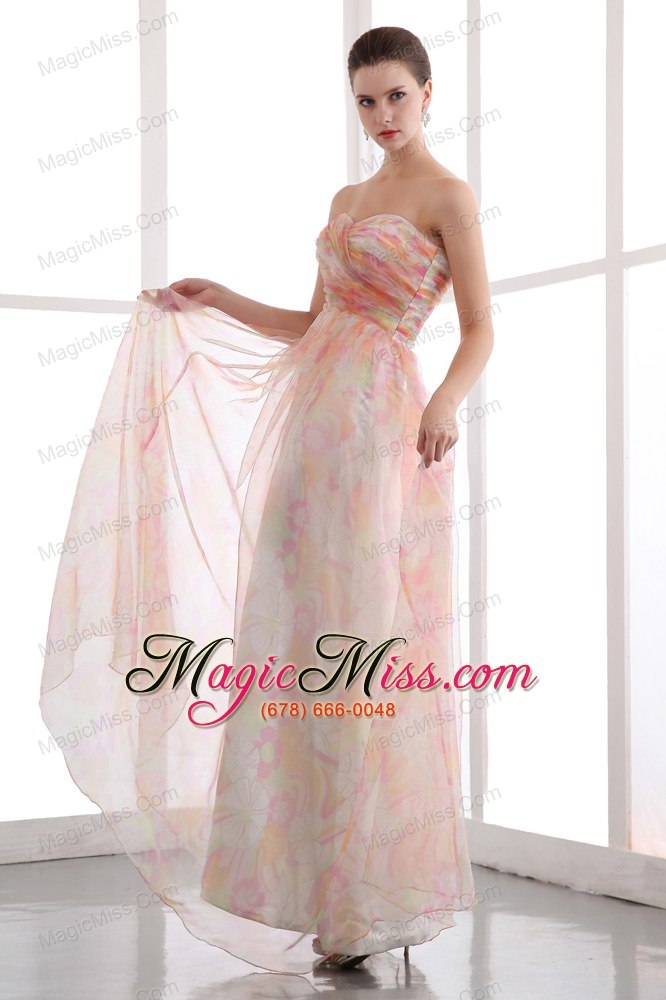 wholesale colorful sweetheart prom dress ruch printing floor-length