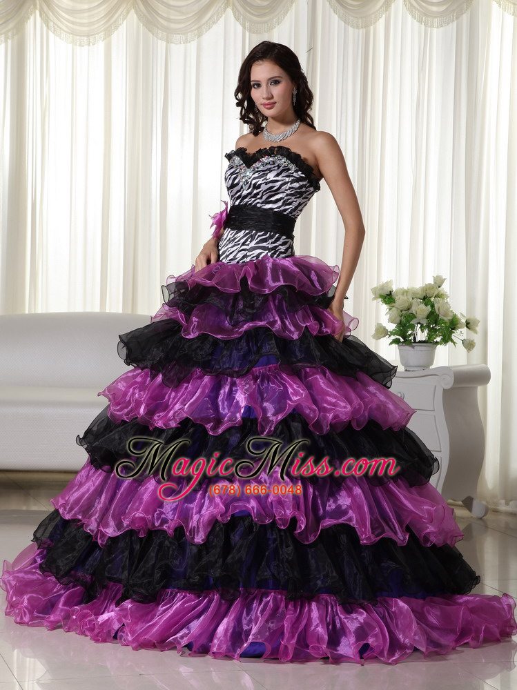 wholesale fashionable ball gown sweetheart floor-length organza beading quinceanera dress