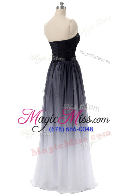 wholesale black sleeveless chiffon lace up evening dress for prom and party
