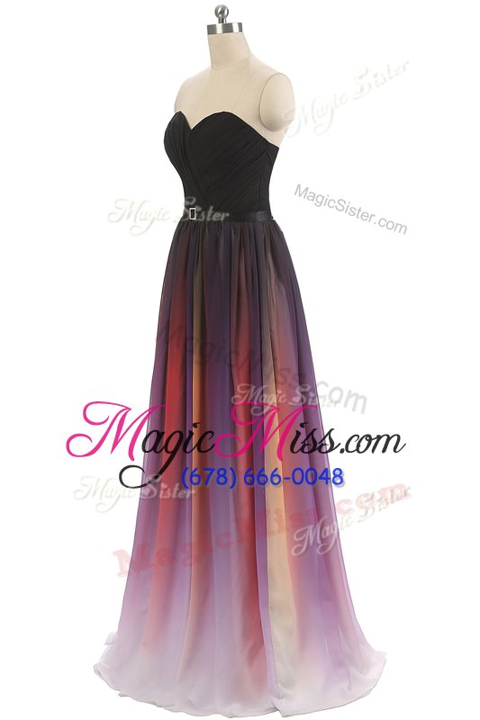 wholesale custom made sweetheart sleeveless lace up prom party dress black chiffon
