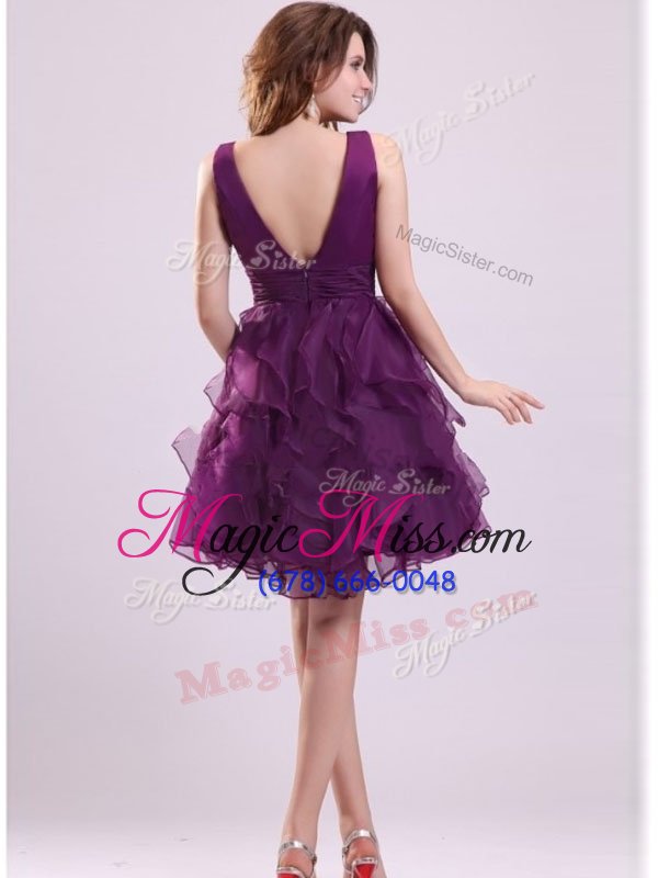 wholesale chic sleeveless ruffles zipper evening dress