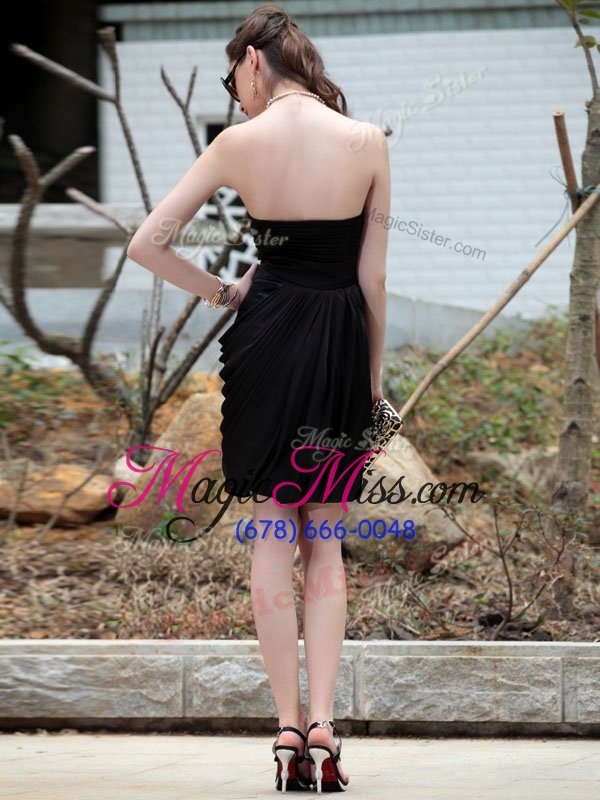 wholesale sumptuous knee length column/sheath sleeveless black junior homecoming dress backless