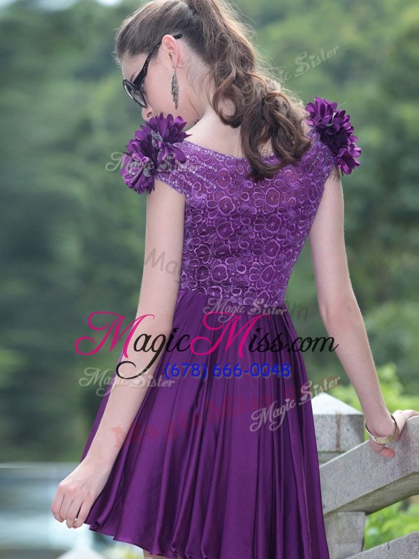 wholesale perfect scoop knee length column/sheath sleeveless lavender prom party dress zipper
