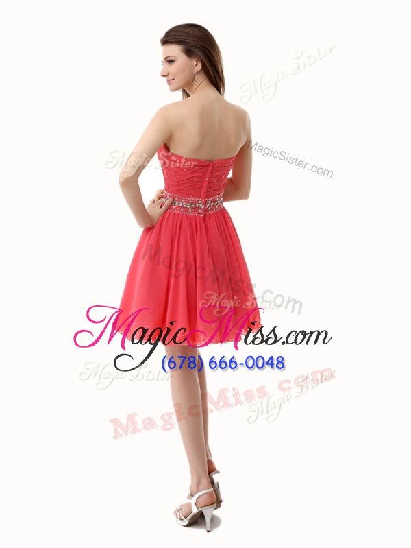 wholesale mini length a-line sleeveless watermelon red homecoming dresses zipper