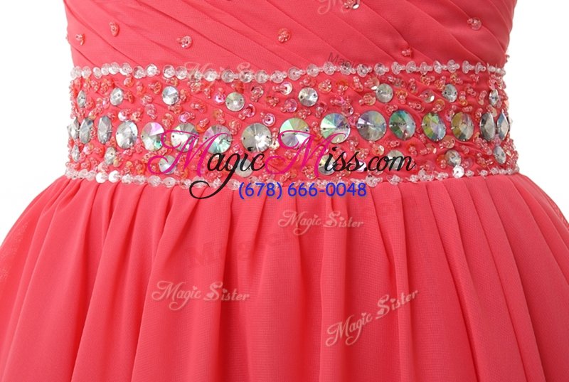 wholesale mini length a-line sleeveless watermelon red homecoming dresses zipper