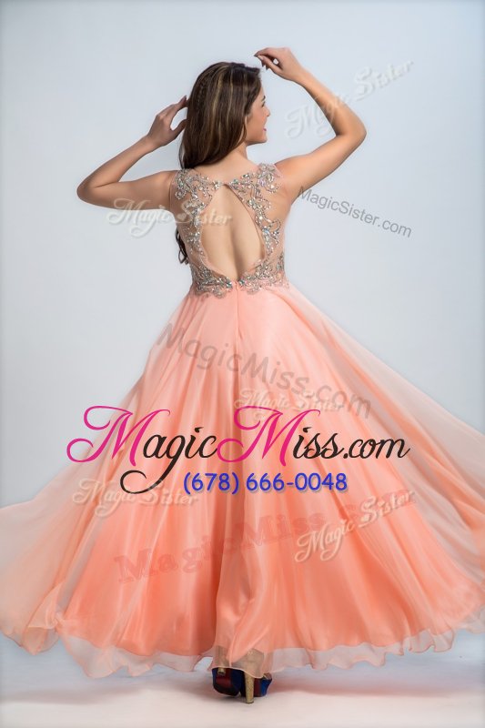 wholesale dramatic orange homecoming party dress prom and party and for with beading straps sleeveless backless