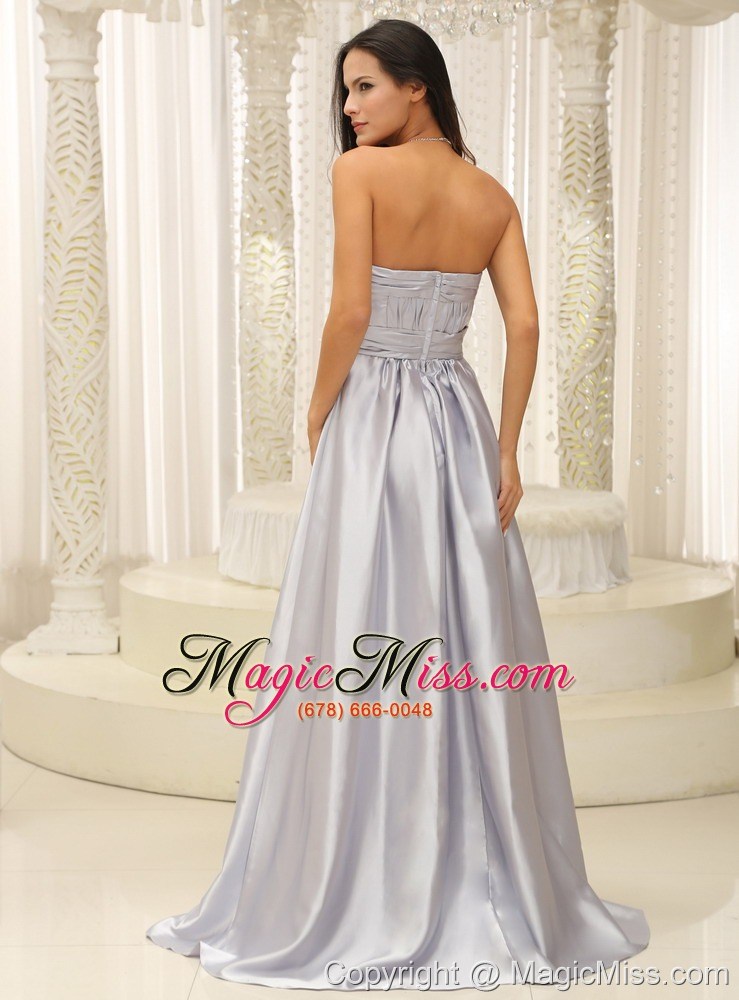 wholesale sliver mother of the bride dress elegant with strapless ruched bodice for military ball