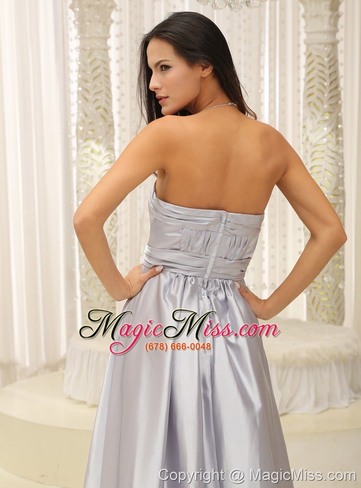 wholesale sliver mother of the bride dress elegant with strapless ruched bodice for military ball