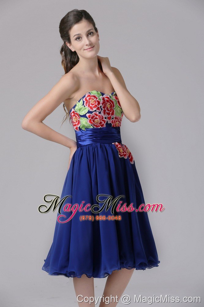 wholesale milford connecticut blue appliques decorate sweetheart prom dress with knee-length in 2013