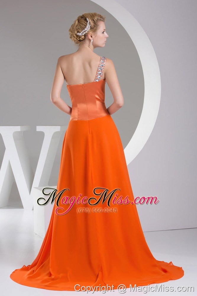 wholesale beaded decorate shoulder exclusive long empire prom dress