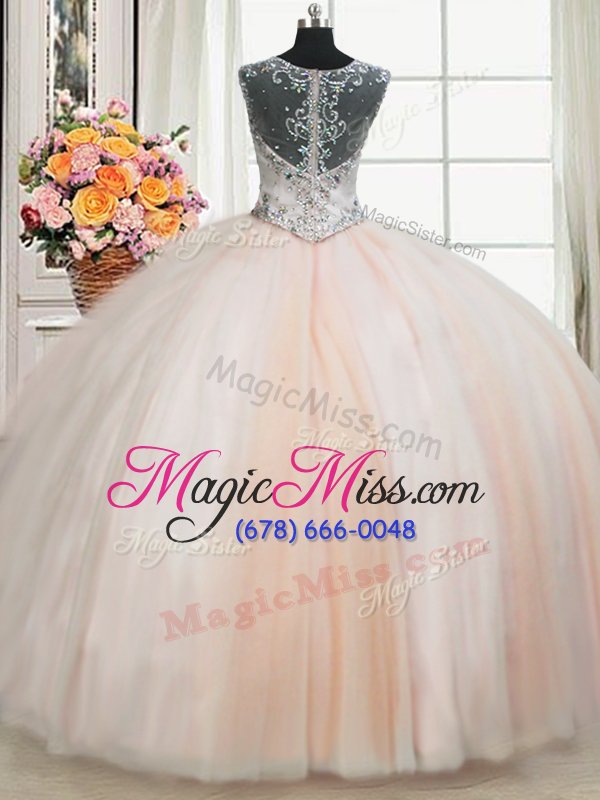 wholesale pink 15 quinceanera dress military ball and sweet 16 and quinceanera and for with beading straps sleeveless zipper