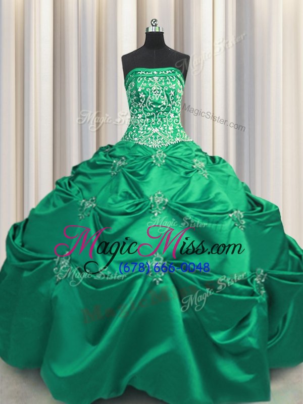 wholesale turquoise sleeveless beading and appliques and embroidery floor length quinceanera gowns