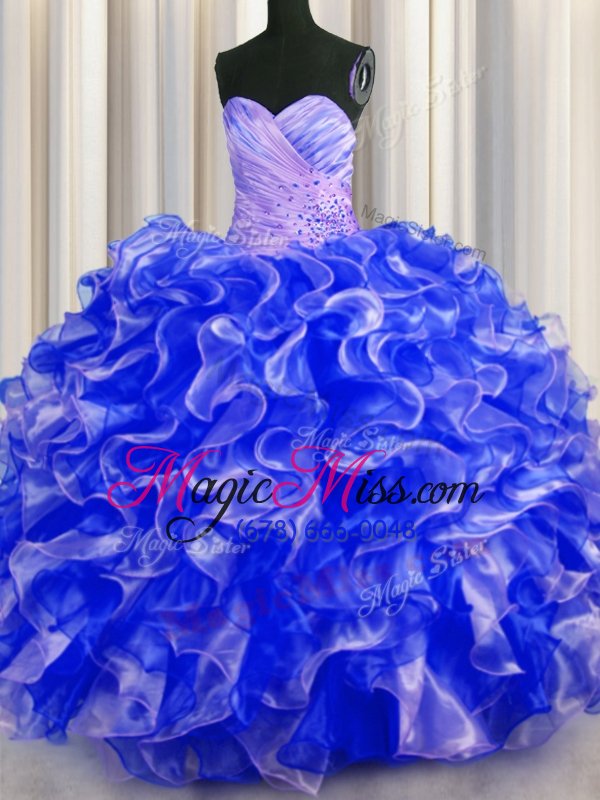 wholesale fashion floor length royal blue quinceanera dresses sweetheart sleeveless lace up