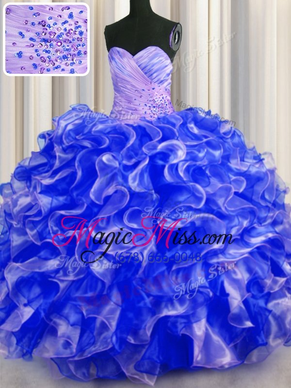 wholesale fashion floor length royal blue quinceanera dresses sweetheart sleeveless lace up