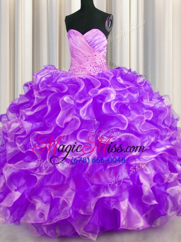 wholesale glorious sleeveless lace up floor length beading and ruffles 15 quinceanera dress
