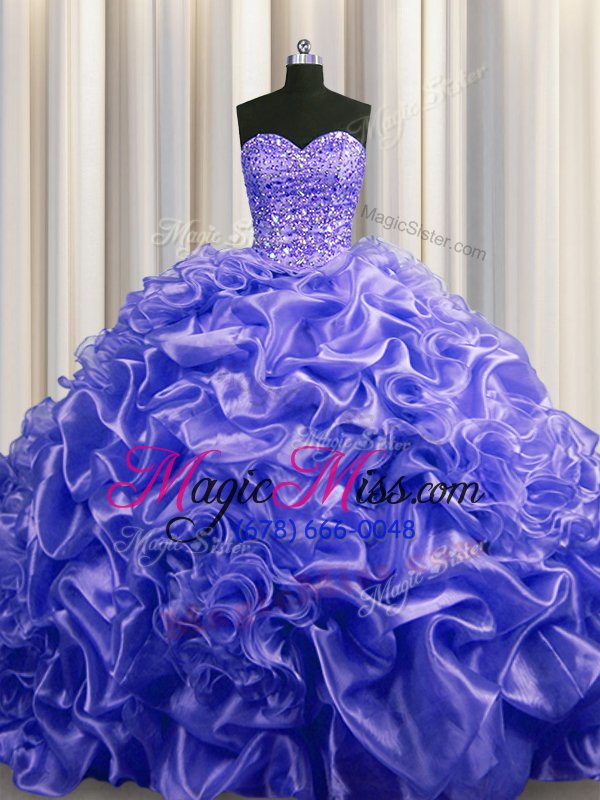 wholesale fabulous purple sleeveless court train beading and pick ups with train sweet 16 dress