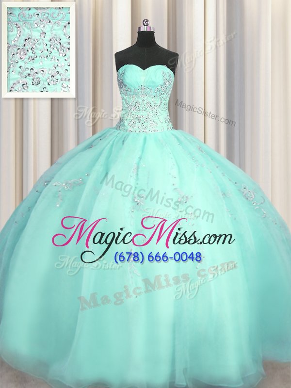 wholesale extravagant really puffy beading and appliques vestidos de quinceanera turquoise zipper sleeveless floor length