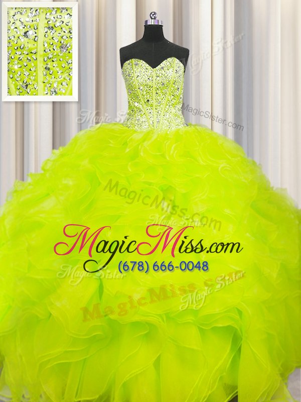 wholesale colorful visible boning beaded bodice sleeveless lace up floor length beading and ruffles quinceanera dresses