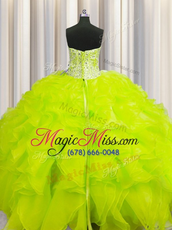 wholesale colorful visible boning beaded bodice sleeveless lace up floor length beading and ruffles quinceanera dresses