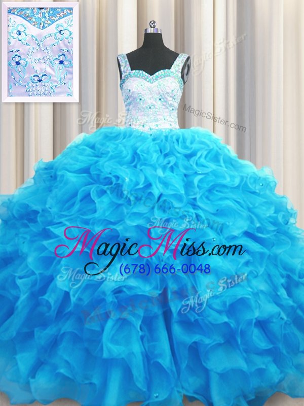 wholesale floor length ball gowns sleeveless aqua blue sweet 16 quinceanera dress lace up
