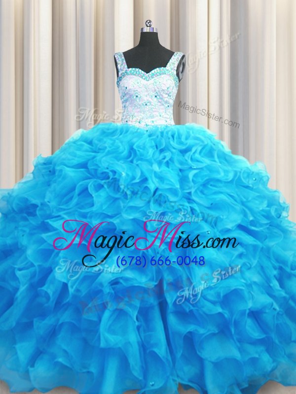 wholesale floor length ball gowns sleeveless aqua blue sweet 16 quinceanera dress lace up