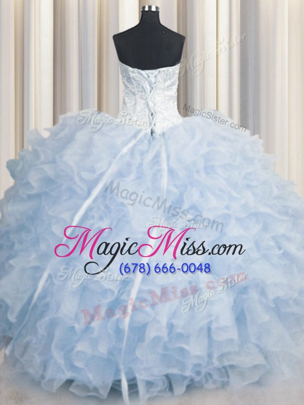 wholesale scalloped sleeveless lace up quince ball gowns lavender organza