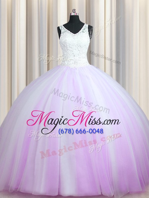 wholesale most popular v neck zipper up lilac sweet 16 quinceanera dress military ball and sweet 16 and quinceanera and for with beading v-neck sleeveless brush train zipper