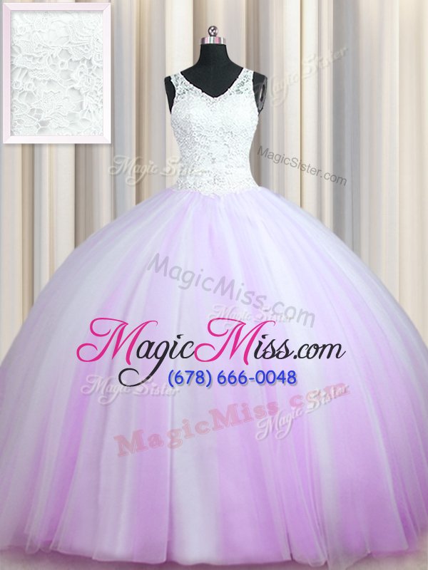 wholesale most popular v neck zipper up lilac sweet 16 quinceanera dress military ball and sweet 16 and quinceanera and for with beading v-neck sleeveless brush train zipper